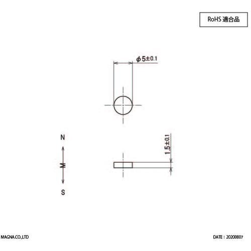 MAGNA サマリウムコバルト磁石 丸型 5φ×1