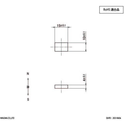 MAGNA サマリウムコバルト磁石 角型 15×1
