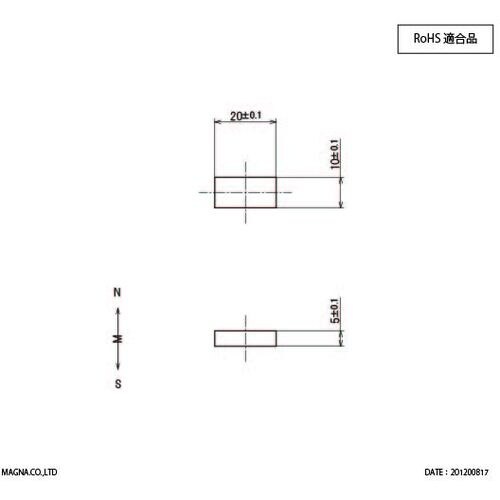 MAGNA サマリウムコバルト磁石 角型 20×1
