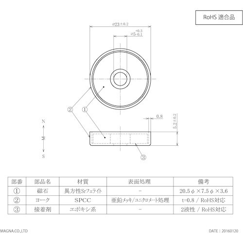 MAGNA キャップマグネット 丸型 (Rタイプ)