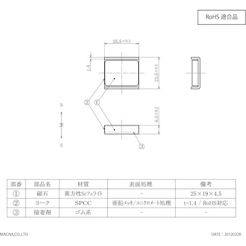 MAGNA キャップマグネット 角型 (Lタイプ)
