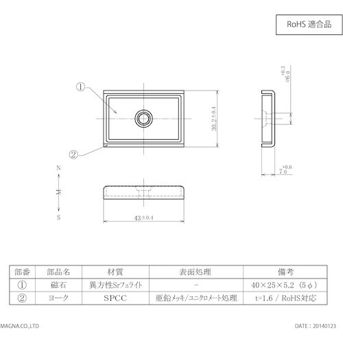 MAGNA キャップマグネット 角型 (Lタイプ)