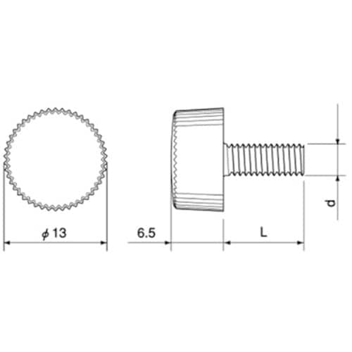 コノエ つまみねじ ファスニー 黒色 4x10(2