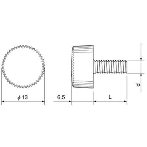 コノエ つまみねじ ファスニー 黒色 3x8(20