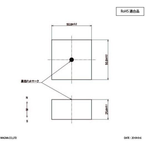 MAGNA ネオジム磁石 角型 50.8×50.8