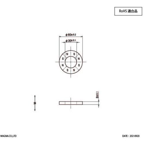 MAGNA ネオジム磁石 ディスクタイプ 60φ×