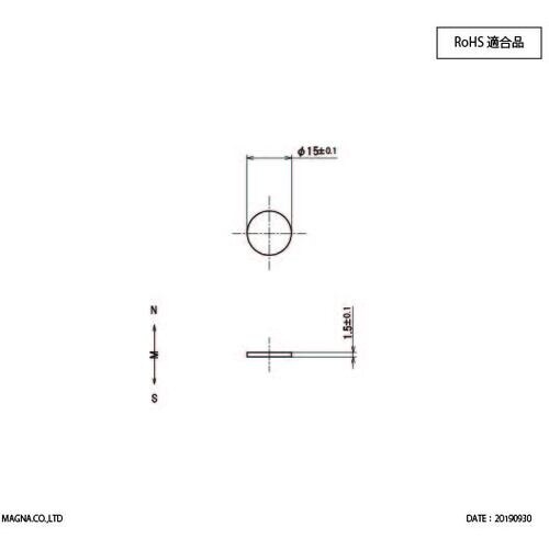 MAGNA ネオジム磁石 丸型 15φ×1.5