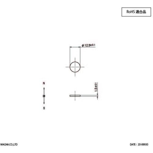 MAGNA ネオジム磁石 丸型 12.5φ×1.5