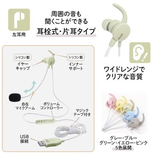 PLUS 428823)ケイタイする小型ヘッドセッ