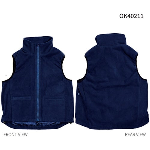 岡潮 紺色フリース発熱ベスト+モバイルバッテリー1