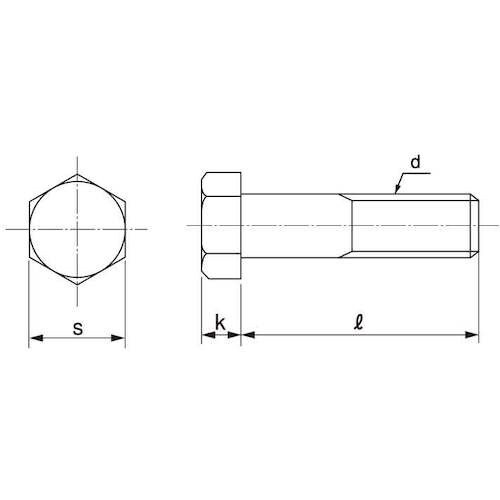 SUNCO ステン 六角ボルト 半ネジ 7/8X