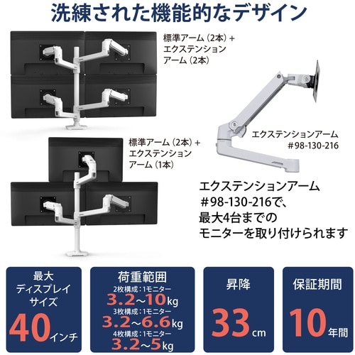 ERGOTRON LX デュアル モニターアーム