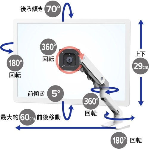 ERGOTRON HX モニターアーム ホワイト