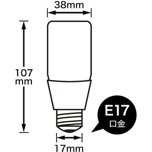 YAZAWA T形LED 40W形 E17 電球色