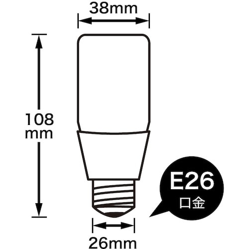 YAZAWA T形LED 40W形 E26 昼白色