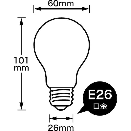 YAZAWA フィラメントLED 60形 E26