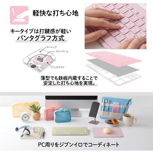 PLUS 428855)薄ミニワイヤレスキーボード