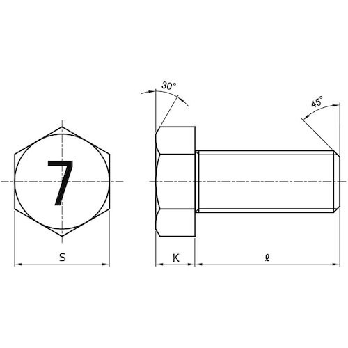 SUNCO 三価ホワイト 7)小型六角BT 全ねじ