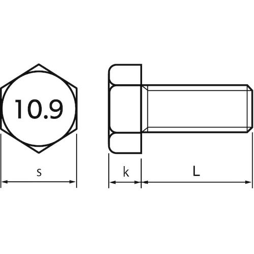 SUNCO 10.9 六角ボルト 全ねじ(左ねじ