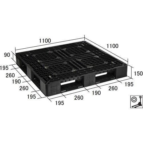 NPC プラスチックパレットLA−1111RR 片