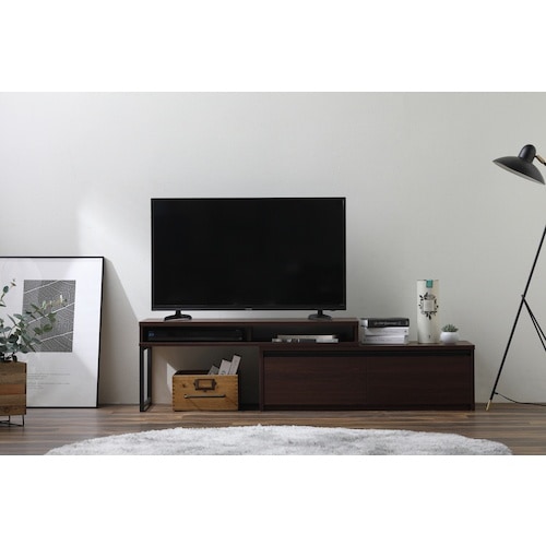 IRIS 296252 伸縮テレビ台 ウォールナッ