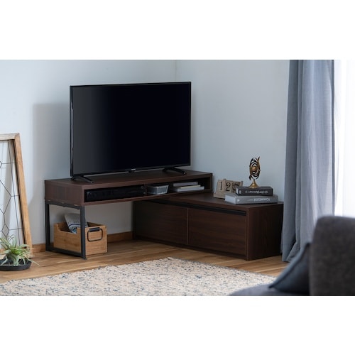 IRIS 296252 伸縮テレビ台 ウォールナッ