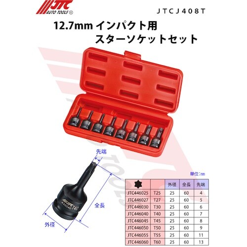 JTC 12.7mmインパクト用スターソケット T