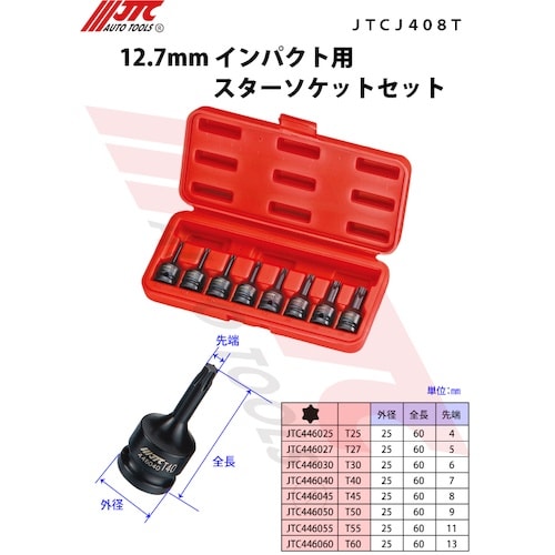 JTC 12.7mmインパクト用スターソケット T