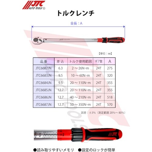 JTC トルクレンチ 12.7mm
