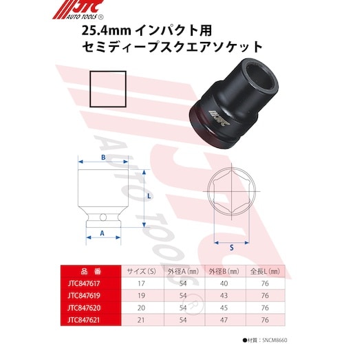 JTC 25.4mmインパクト用セミディープスクエ