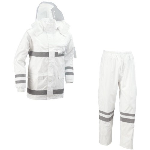 船橋 安全レインフルハーネス仕様 ホワイト Mサイ