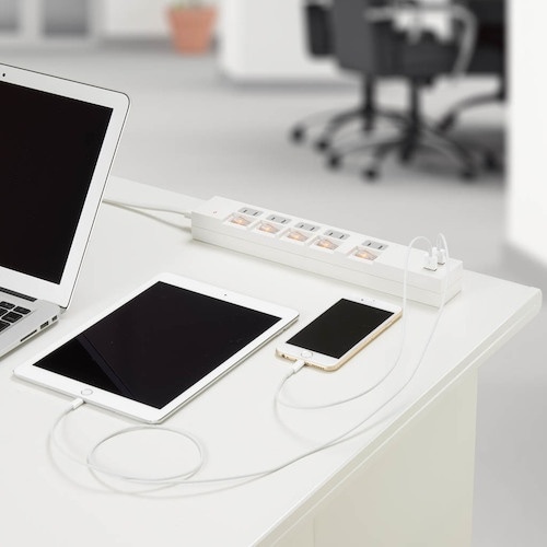 YAZAWA 個別スイッチ付5AC2USB3.4A