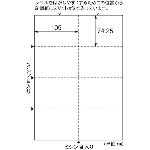 HISAGO A4台紙ごとミシン目切り離しができる