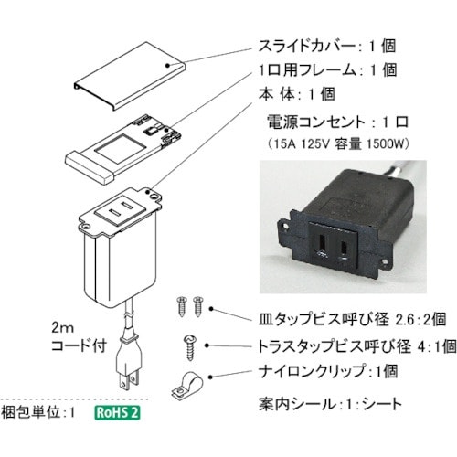 プラパート スライドカバーコンセント・シングル 樹