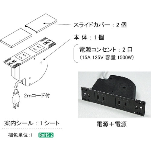 プラパート スライドカバーコンセント・ダブル ステ