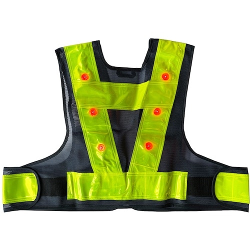 ミズケイ LED安全ベストファスナー式ショート丈「