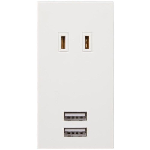 YAZAWA フロントタップ型2AC+2USB2.