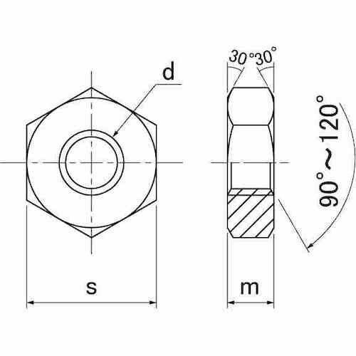 SUNCO SUS 小形ナット(極薄 M6(B