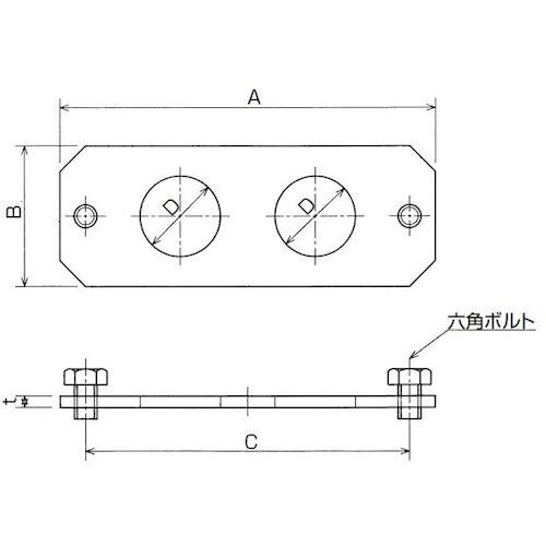ヤボシ 継受用レール固定板(スチール製) 2号