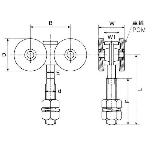 ヤボシ 複車(POM)(ステンレス製) 2号