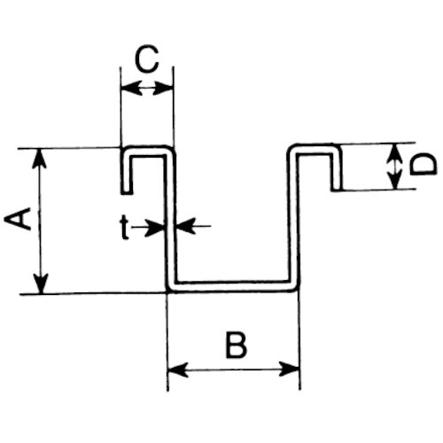 ヤボシ リップ付ガイドレール(スチール製) 3号/