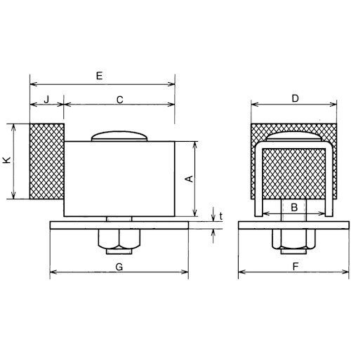 ヤボシ パッド付戸当S(シングル)(スチール製)