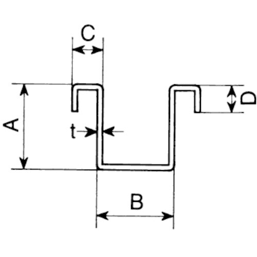 ヤボシ リップ付ガイドレール(ステンレス製) 3号