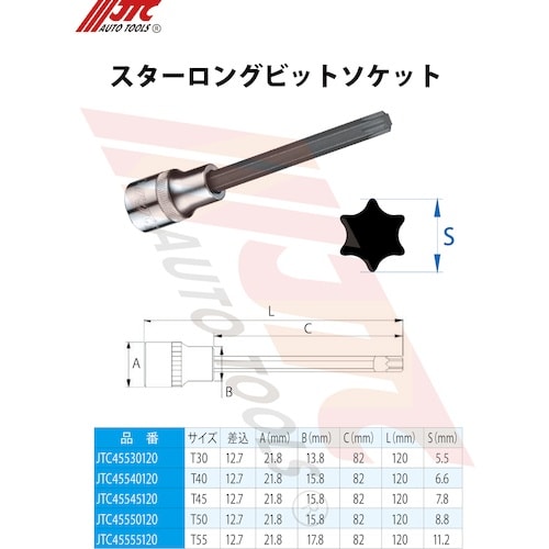 JTC スターロングビットソケット T50