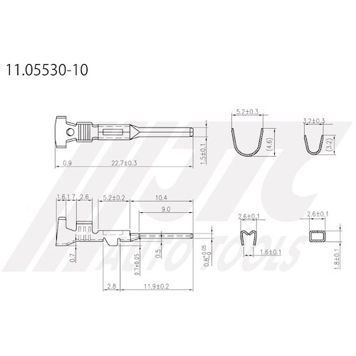 JTC オス端子適用電線1.5ー2.5mm2 10