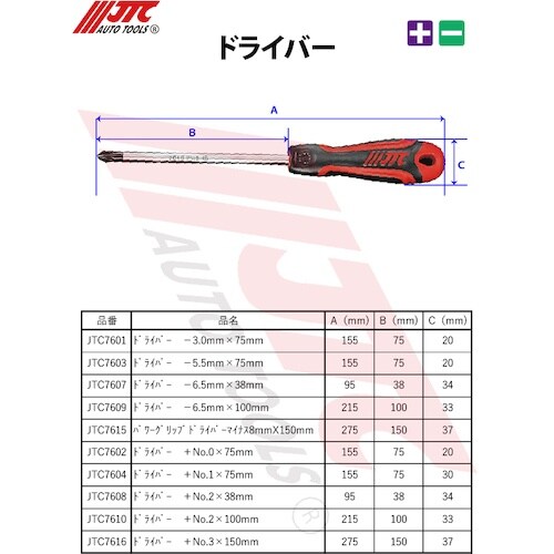 JTC ドライバー +No.3x150mm