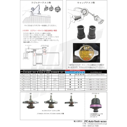 JTC ラジエーター&キャップテスター