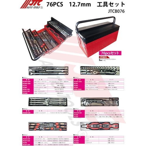 JTC 76PCS 12.7mm 工具セット