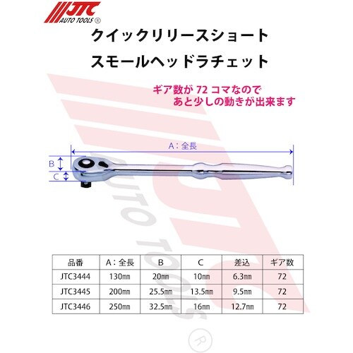 JTC クイックリリースショートスモールヘッドラチ