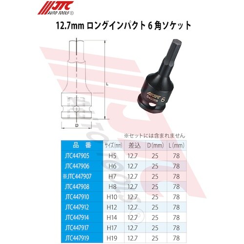 JTC 12.7mmロングインパクト6角ビットソケ